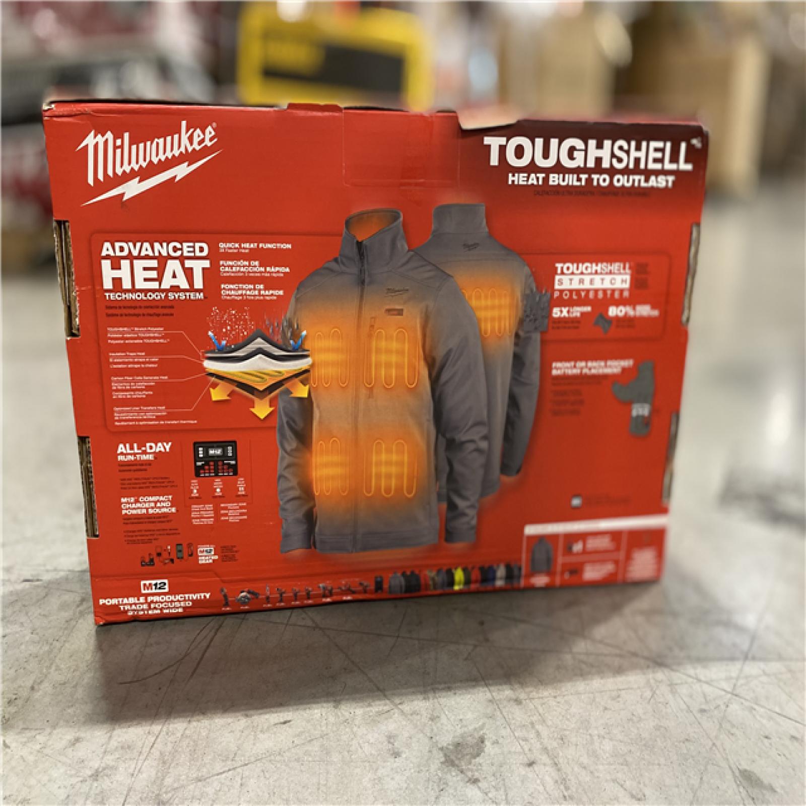 Milwaukee Men's X-Large M12 12V Lithium-Ion Cordless TOUGHSHELL Red Heated Jacket with (1) 3.0 Ah Battery and Charger