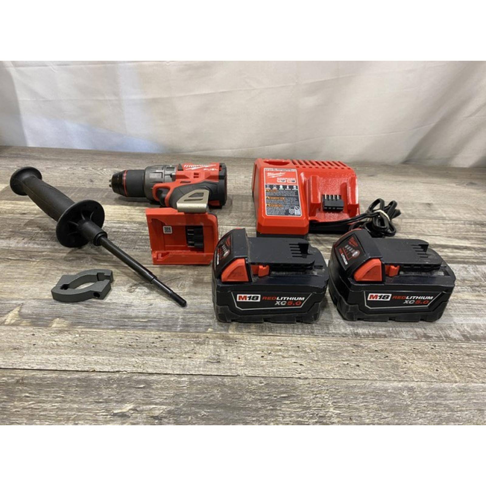 AS-IS Milwaukee FUEL 18V Lithium-Ion Brushless Cordless 1/2 in. Hammer Drill Driver Kit