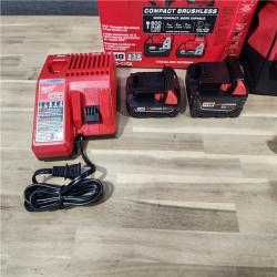 HOUSTON LOCATION - AS-IS (APPEARS LIKE NEW) M18 18-Volt Lithium-Ion Brushless Cordless Compact Hammer Drill/Impact Combo Kit (2-Tool) with (2) Batteries, Bag