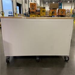 DALLAS LOCATION - Husky Tool Storage 72 in. W Standard Duty Gloss White Mobile Workbench Tool Chest