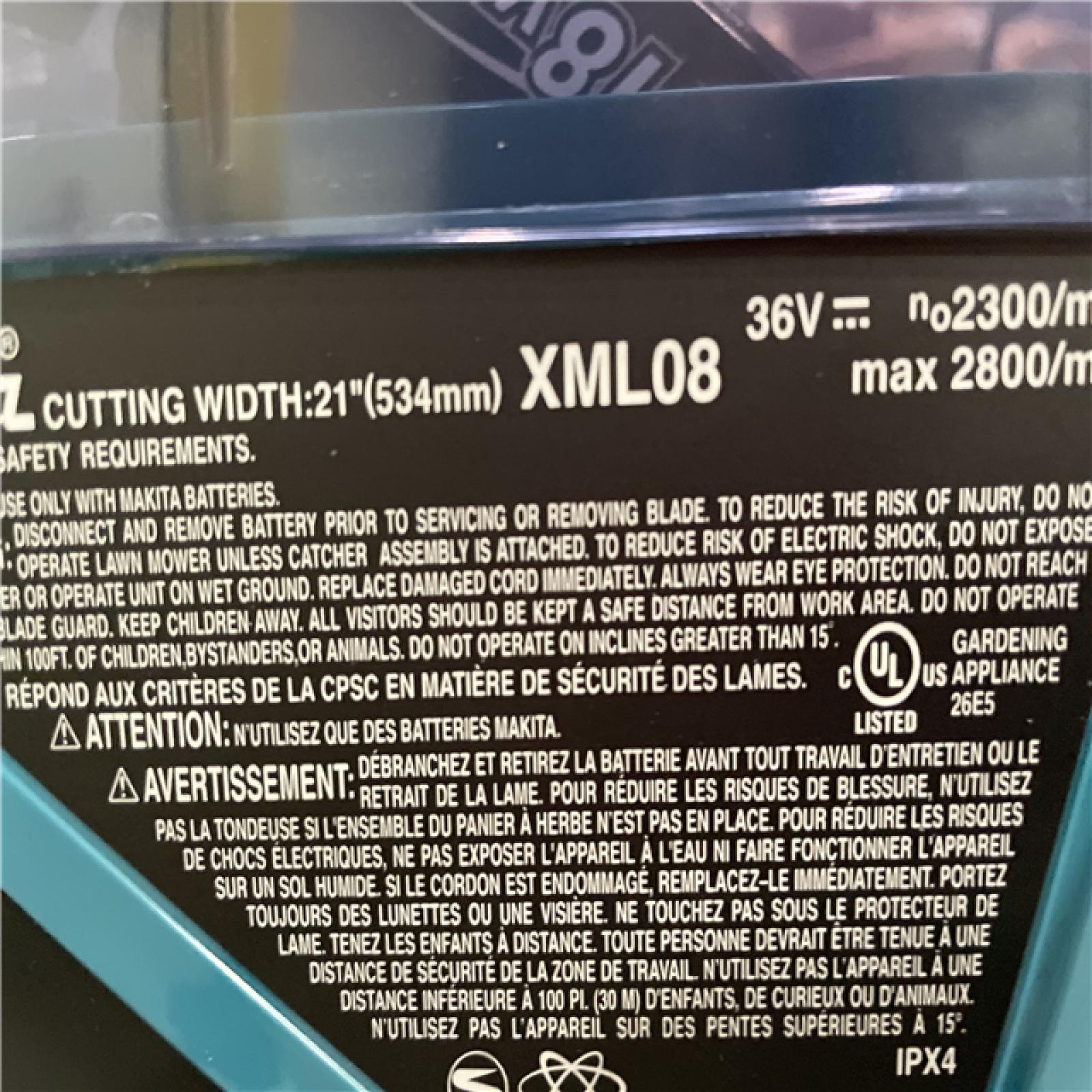 DALLAS LOCATION - MAKITA 21 in. 18V X2 (36V) LXT Lithium-Ion Cordless Walk Behind Self Propelled Lawn Mower