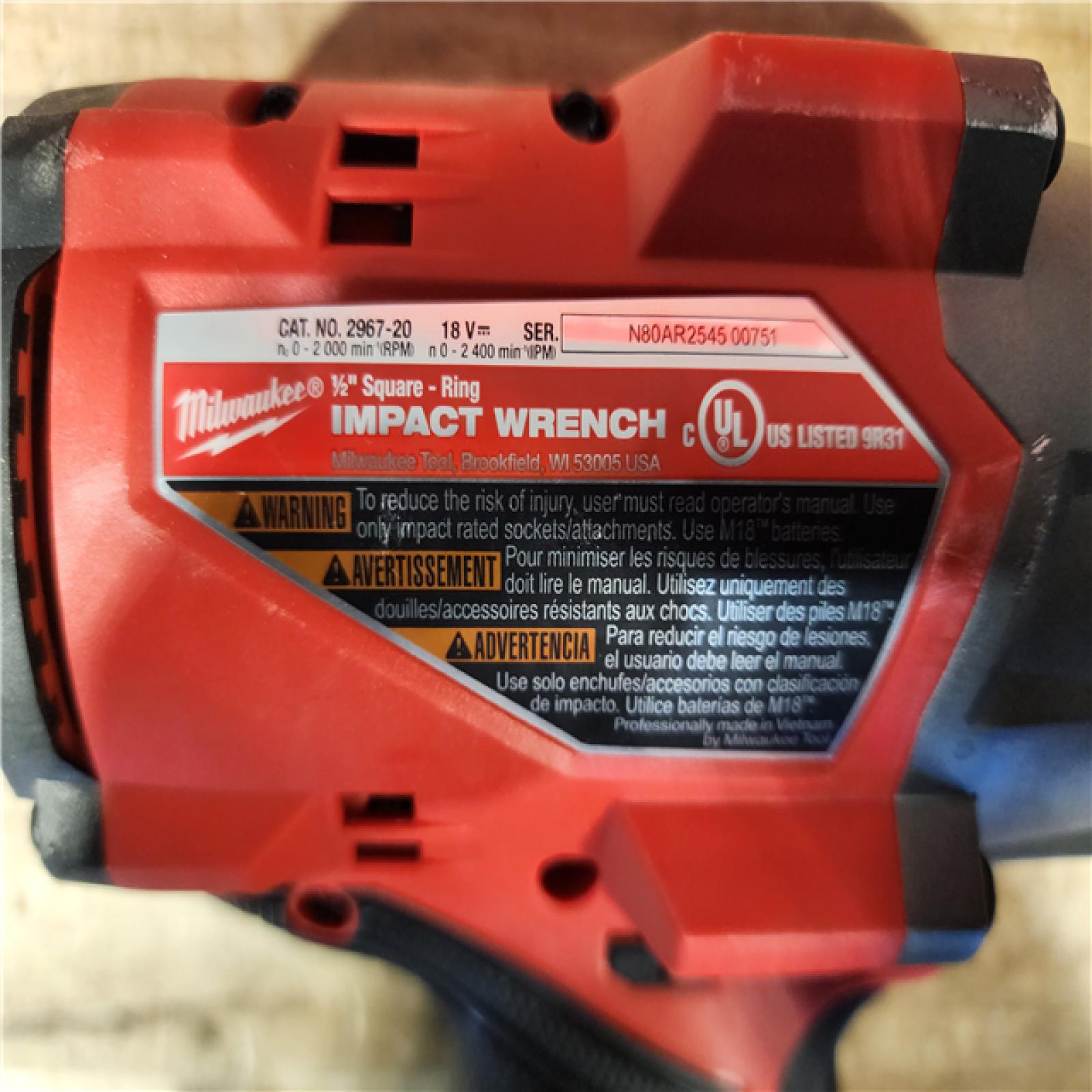 HOUSTON LOCATION - AS-IS Milwaukee FUEL 18V Lithium-Ion Brushless Cordless 1/2 in. Impact Wrench w/Friction Ring Kit