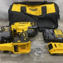 AS-IS DEWALT 20V MAX Lithium-Ion 15-Degree Electric Cordless Roofing Nailer Kit
