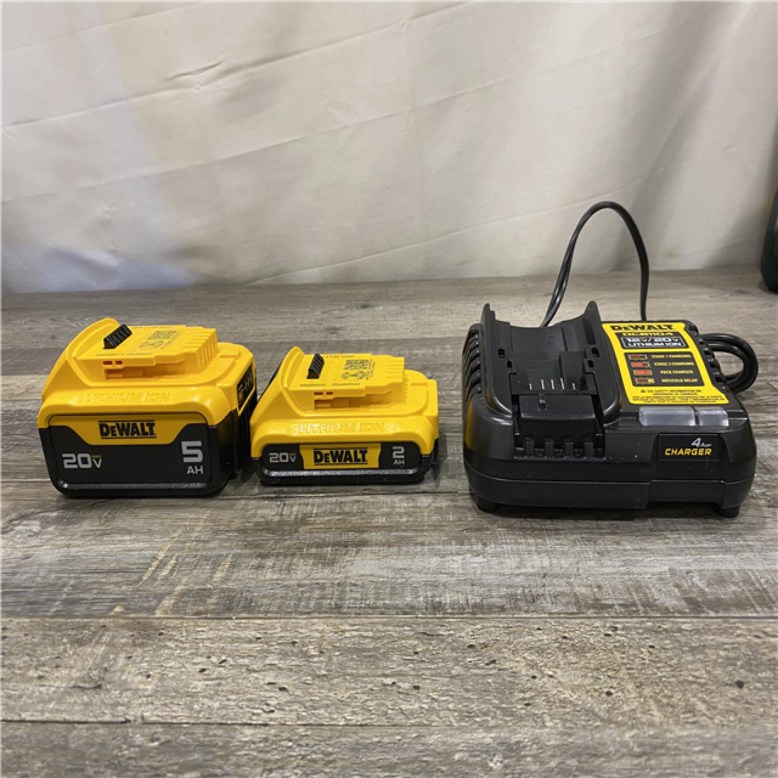 AS-IS DEWALT 20V MAX Lithium-Ion Battery Kit with 5.0Ah and 2.0Ah Battery and Charger