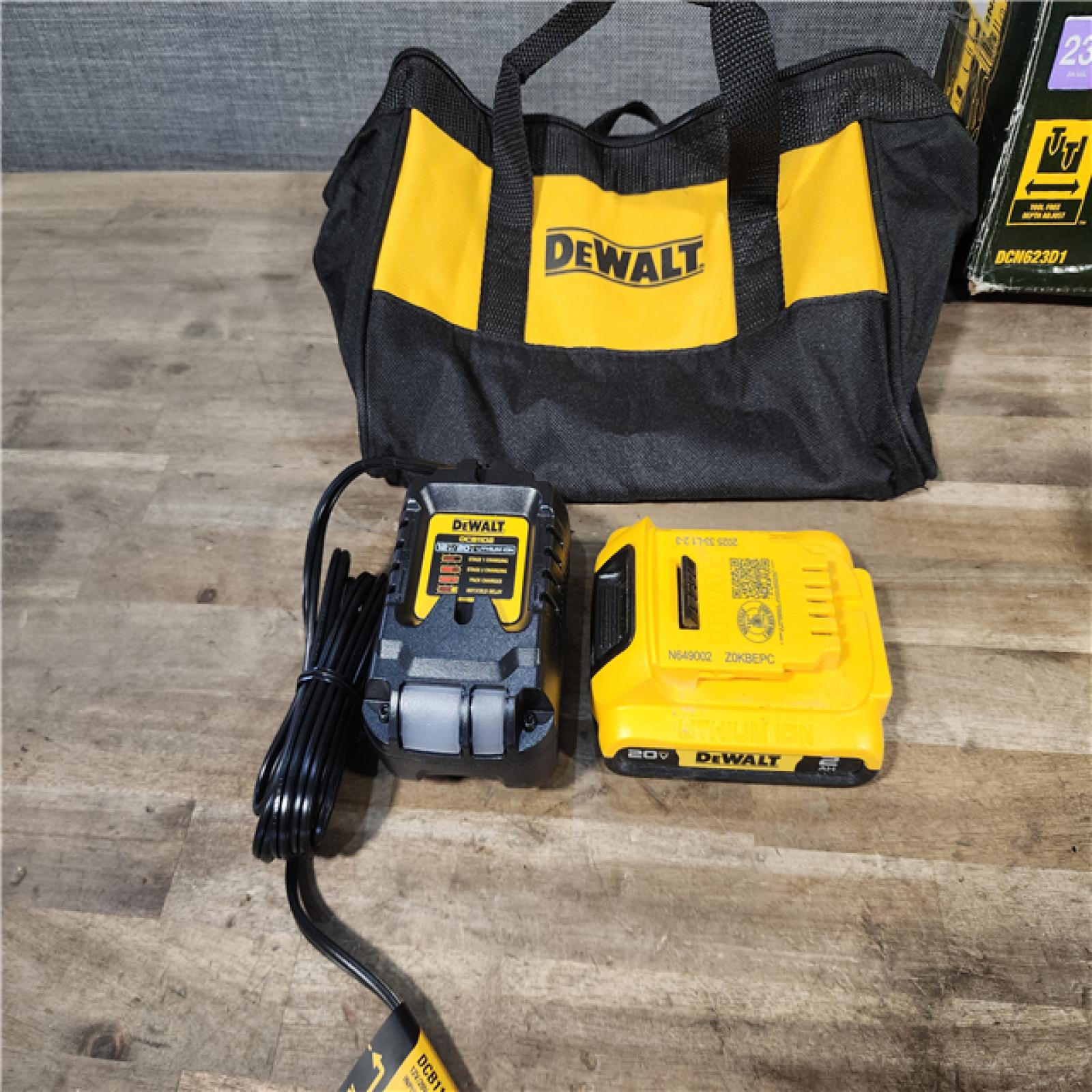 HOUSTON LOCATION - AS-IS DEWALT ATOMIC 20V MAX Lithium Ion Cordless 23 Gauge Pin Nailer Kit with 2.0Ah Battery and Charger