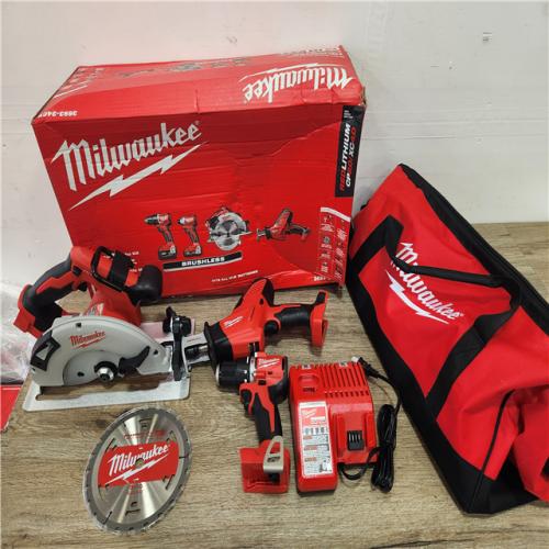 Phoenix Location NEW Milwaukee M18 18-Volt Lithium-Ion Brushless Cordless Combo Kit (3-Tool) with 1-Charger and Tool Bag (No Battery)