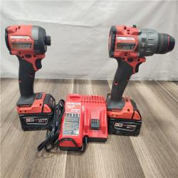 AS-IS- MILWAUKEE FUEL 18V Lithium-Ion Brushless Cordless Hammer Drill and Impact Driver Combo Kit