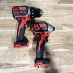 HOUSTON LOCATION - AS-IS Milwaukee M18 18V Lithium-Ion Cordless Drill Driver/Impact Driver Combo Kit