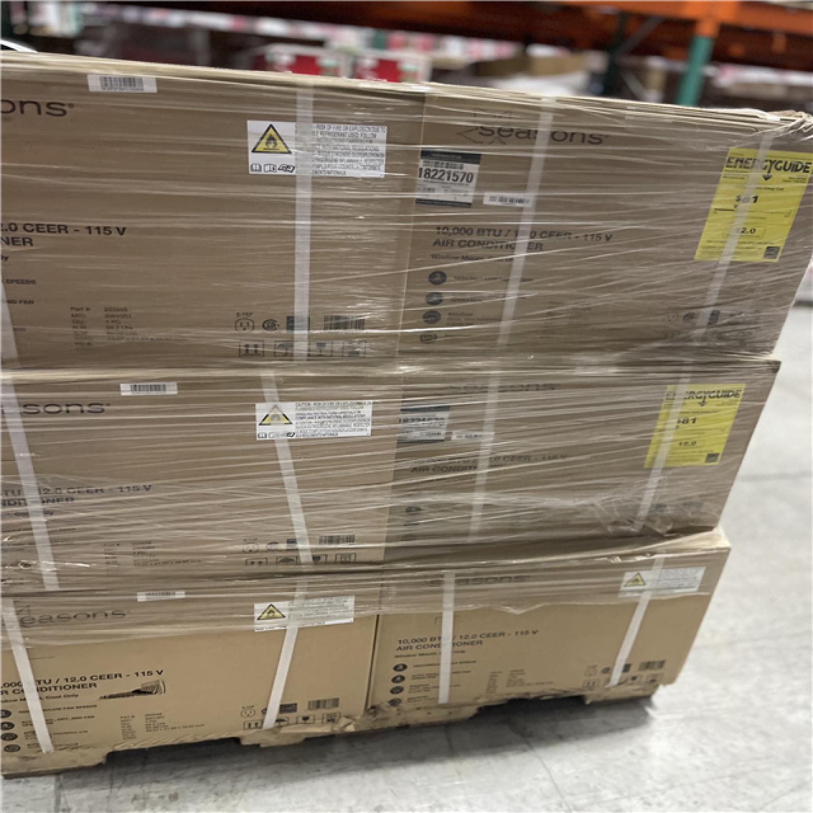 DALLAS LOCATION - SEASONS 10 000 BTU AIR CONDITIONER PALLET-(12 UNITS)