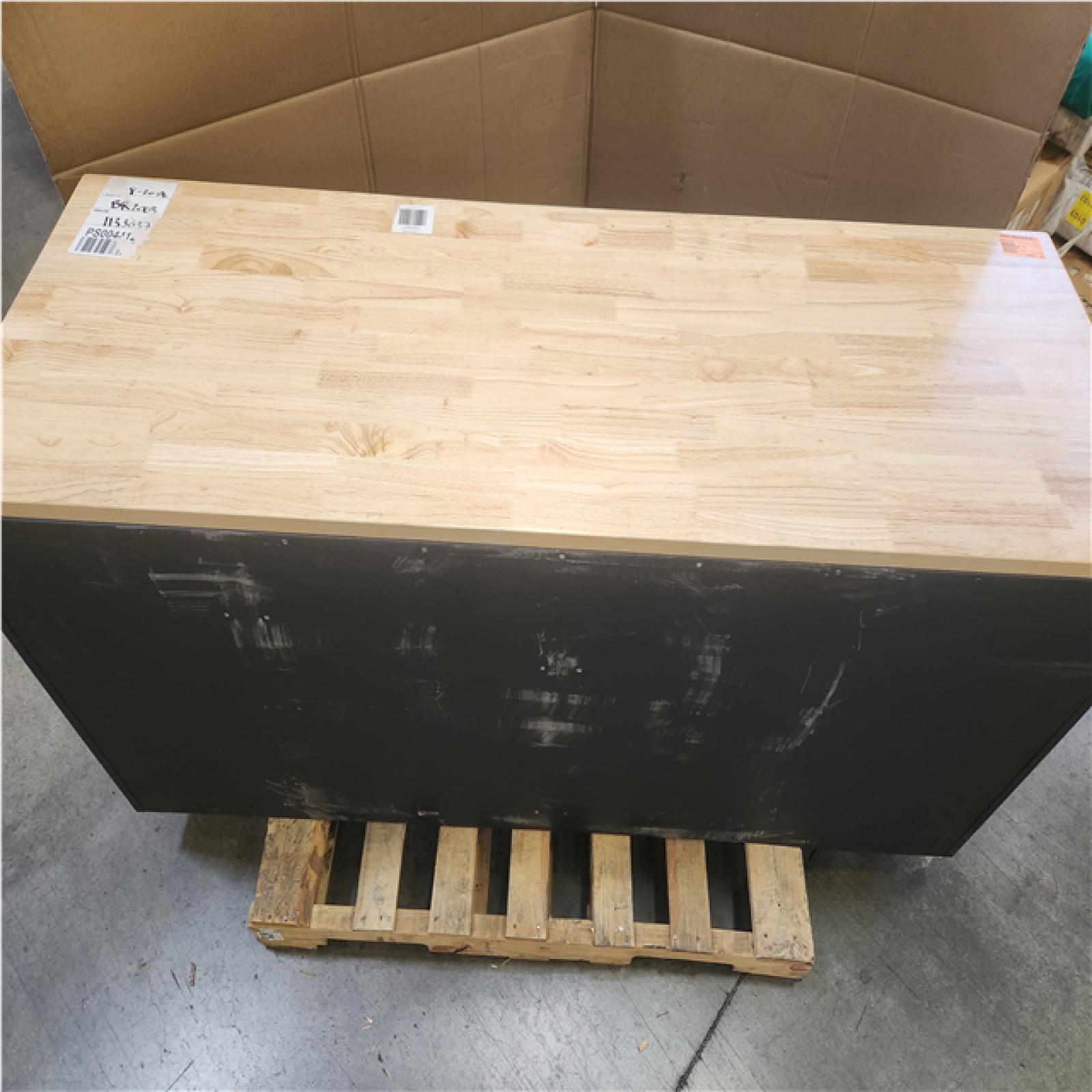 Phoenix LIKE NEW Husky Heavy-Duty 72 in. W 15-Drawer Matte Black Mobile Workbench with Wood top