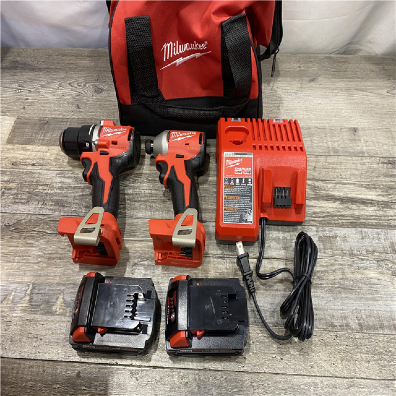 AS-IS Milwaukee 18V Lithium-Ion Brushless Cordless Compact Drill/Impact Combo Kit