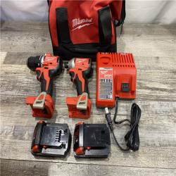 AS-IS Milwaukee 18V Lithium-Ion Brushless Cordless Compact Drill/Impact Combo Kit