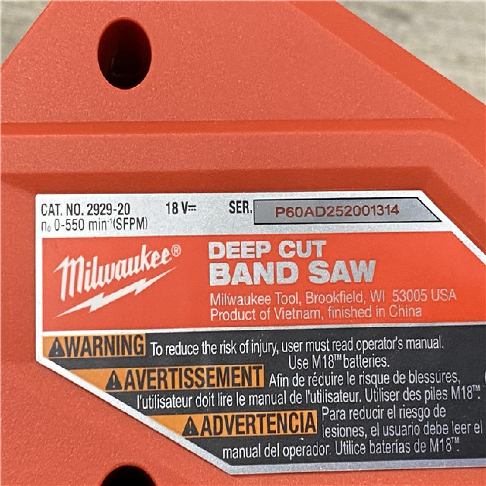 AS-IS Milwaukee FUEL 18V Lithium-Ion Brushless Cordless Deep Cut Band Saw (Tool-Only)