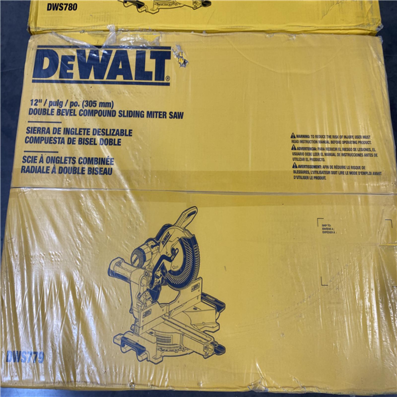 Dallas Location -NEW- DEWALT 15 Amp Corded 12 in. Double Bevel Sliding Compound Miter Saw