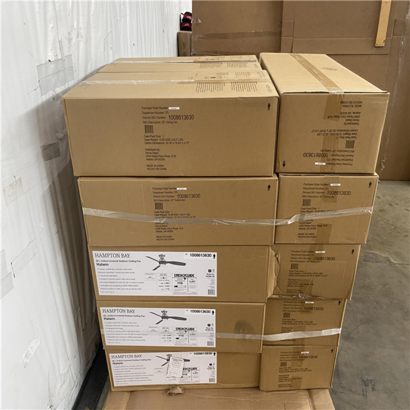 Houston Location AS IS - Home Improvement Pallet Hampton Bay 52 inch Ceiling Fan