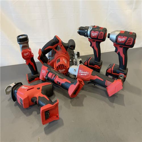 AS-IS - Milwaukee M18 18-Volt Lithium-Ion Cordless Combo Kit 7-Tool with 2-Batteries, Charger and Tool Bag