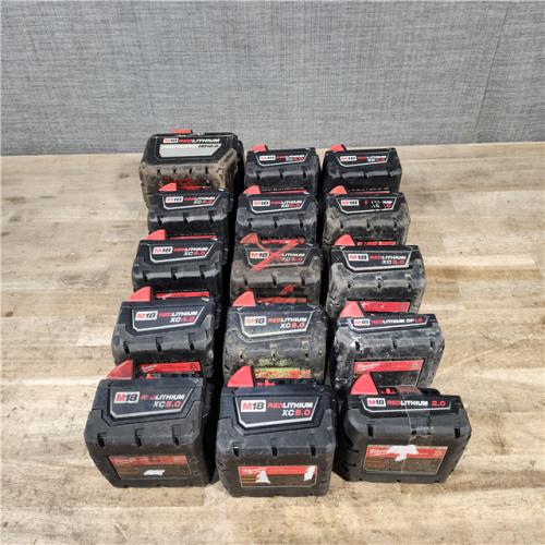 HOUSTON LOCATION - AS-IS MILWAUKEE BATTERY PACK QTY - 15