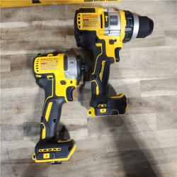 HOUSTON LOCATION - AS-IS DEWALT 20V MAX Cordless Brushless Hammer Drill/Driver 2 Tool Combo Kit with FLEXVOLT ADVANTAGE