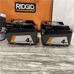 AS-IS RIDGID 18V Lithium-Ion (2) 4.0 Ah Battery Starter Kit