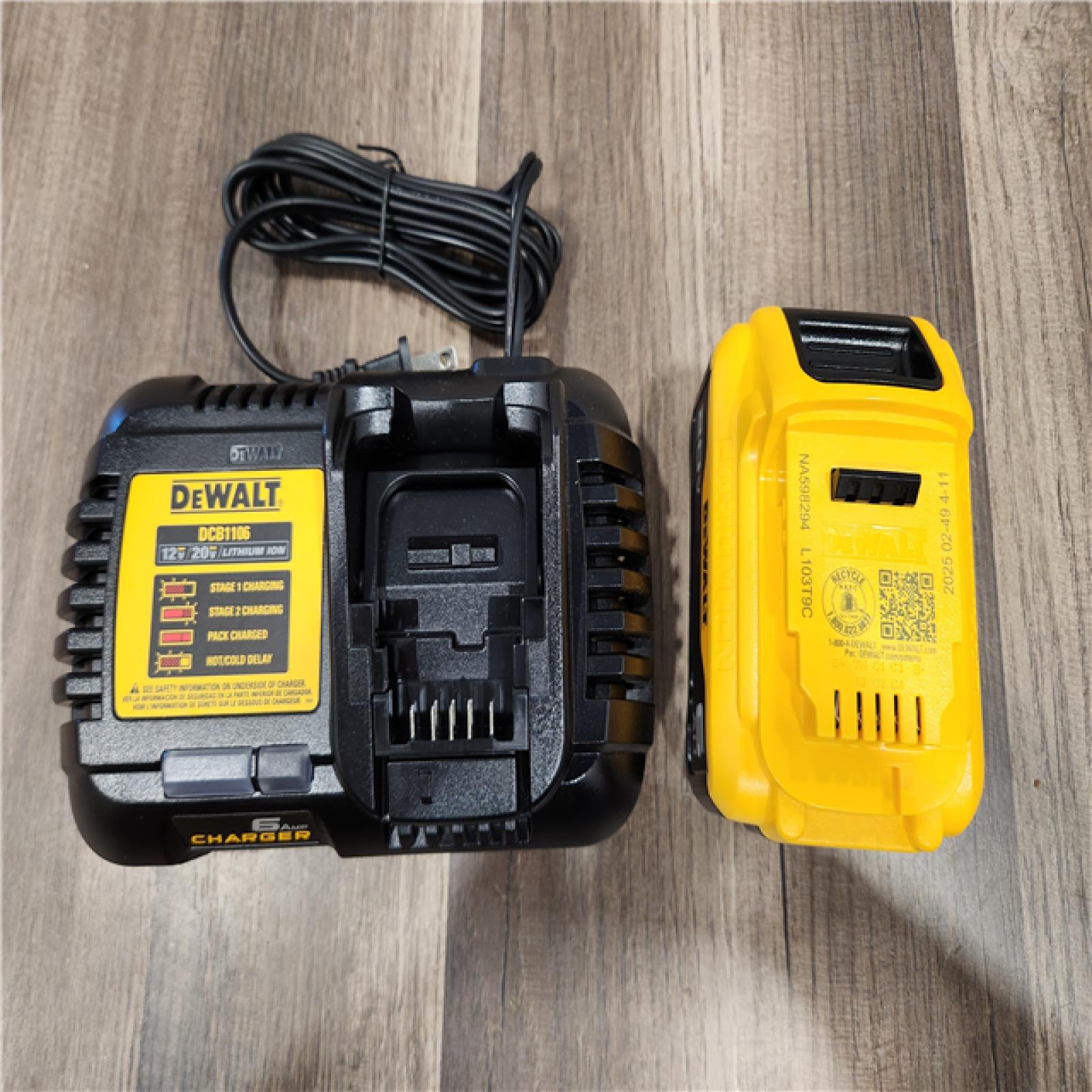 AS-IS DEWALT 20-Volt MAX Lithium-Ion 6.0 Ah Battery Pack and Charger Kit