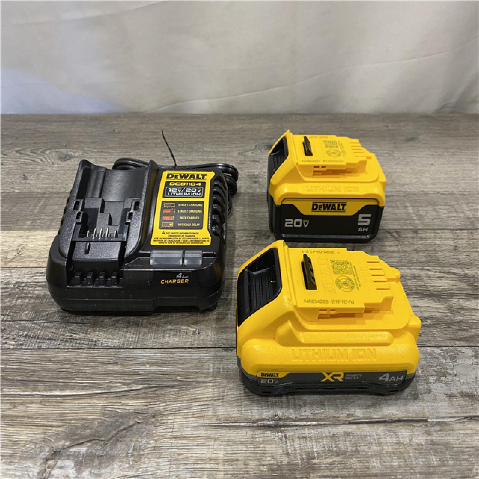 AS-IS DEWALT 20V MAX Lithium-Ion Starter Kit with 4.0 Ah and 5.0 Ah Batteries and Charger