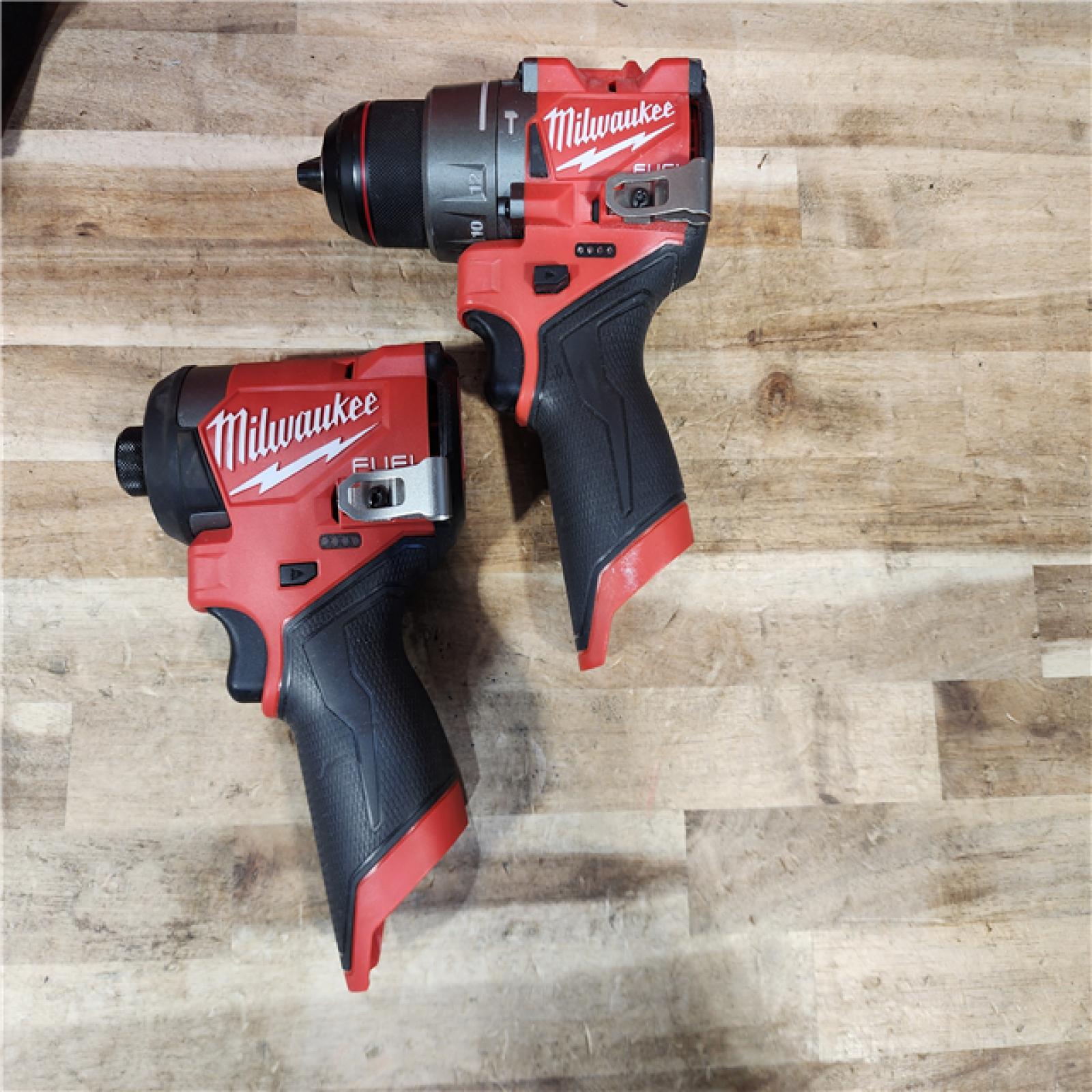 HOUSTON LOCATION - AS-IS Milwaukee  FUEL 12-Volt Lithium-Ion Brushless Cordless Hammer Drill and Impact Driver Combo Kit