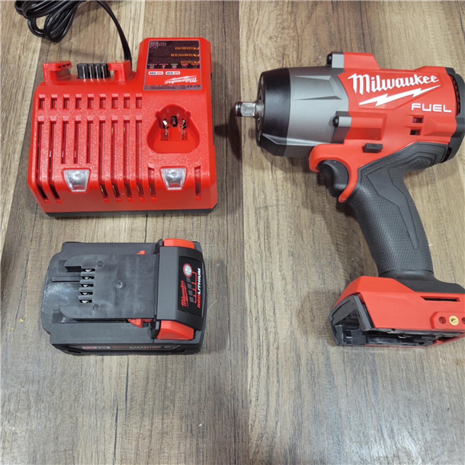 AS-IS Milwaukee M18 1/2 in. Cordless Brushless High Torque Impact Wrench Kit (Battery & Charger)