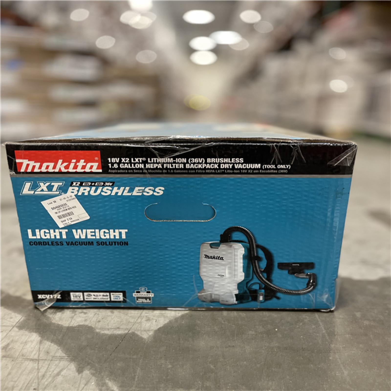 NEW! - Makita 18V X2 LXT Lithium-Ion (36V) Brushless Cordless 1.6 Gal. HEPA Filter Backpack Dry Vacuum (Tool-Only)