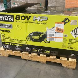 Dallas Location - As-Is RYOBI 80V HP Brushless Battery Cordless Electric 30 in. Multi-Blade Lawn Mower with Battery and Charger