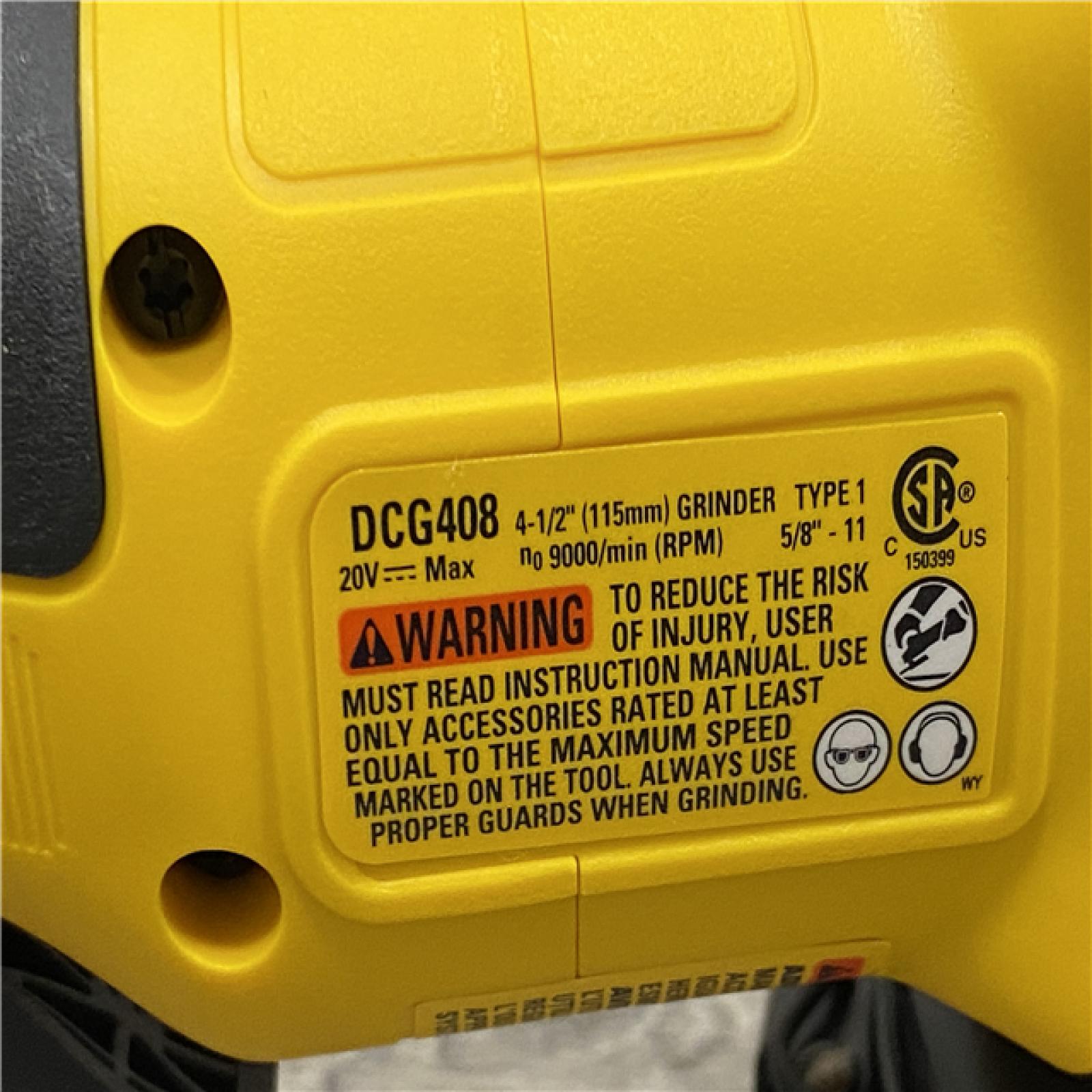 AS-IS DEWALT 20V MAX Cordless Brushless 4-1/2 in. Angle Grinder with Paddle Switch (Tool Only)