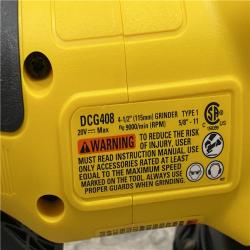 AS-IS DEWALT 20V MAX Cordless Brushless 4-1/2 in. Angle Grinder with Paddle Switch (Tool Only)