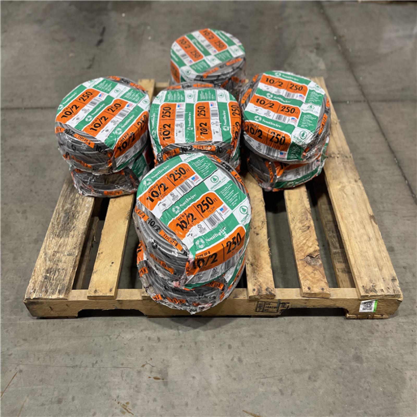DALLAS LOCATION - Southwire 250 ft. 10/2 Gray Solid CU UF-B W/G Wire PALLET-(10 UNITS)