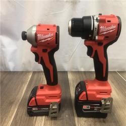 AS-IS Milwaukee 18-Volt Lithium-Ion Brushless Cordless Compact Hammer Drill/Impact Combo Kit