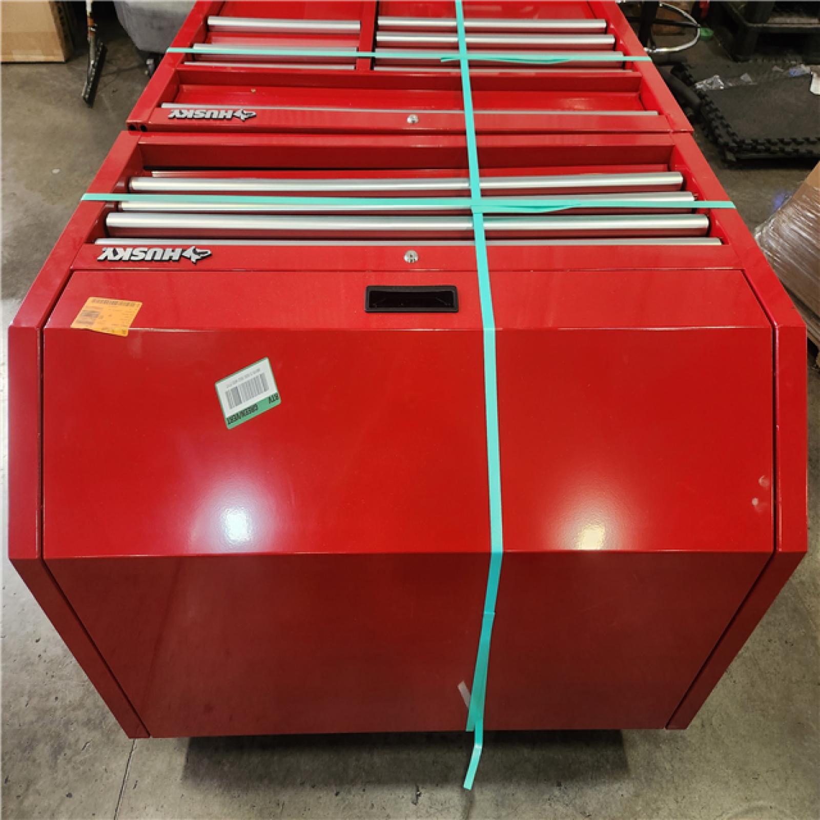 Phoenix AS-IS Husky 42 in. 12-Drawer 24.5 in. Deep Tool Chest/Rolling Cab Set Gross Red