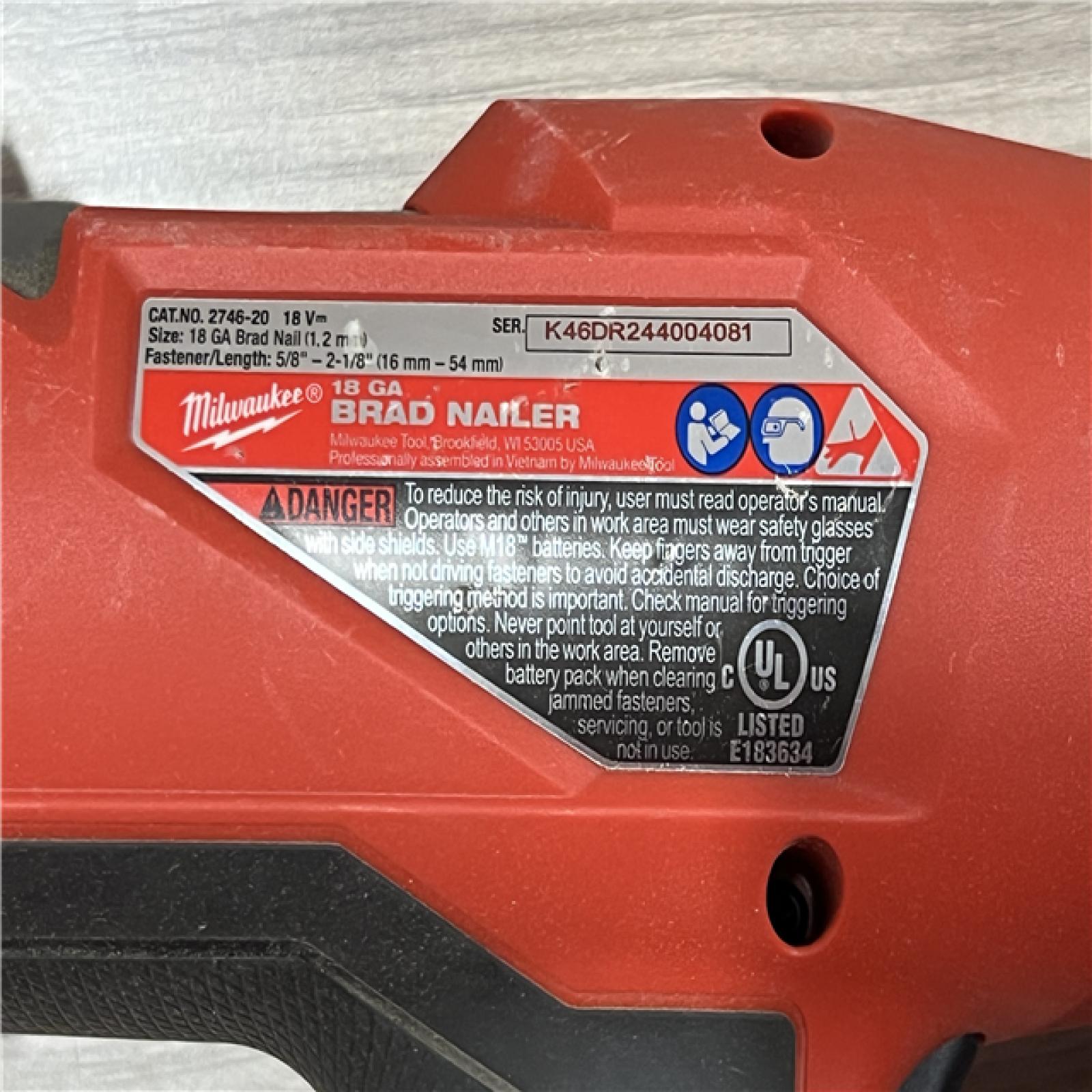 AS-IS MILWAUKEE M18 FUEL 18-Volt Lithium-Ion Brushless Cordless Gen II 18-Gauge Brad Nailer (Tool-Only)