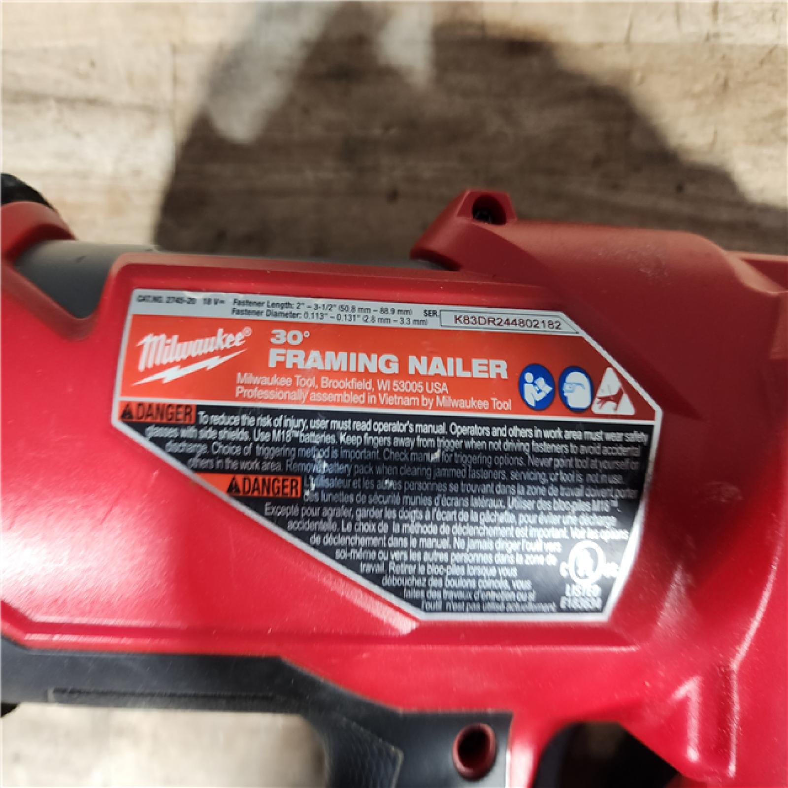 HOUSTON LOCATION - AS - IS Milwaukee FUEL 3-1/2 in. 18-Volt 30-Degree Lithium-Ion Brushless Cordless Framing Nailer (Tool-Only)