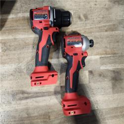 HOUSTON LOCATION - AS-IS Milwaukee M18 18V Lithium-Ion Brushless Cordless Compact Drill/Impact Combo Kit (2-Tool) W/(2) 2.0 Ah Batteries  Charger & Bag