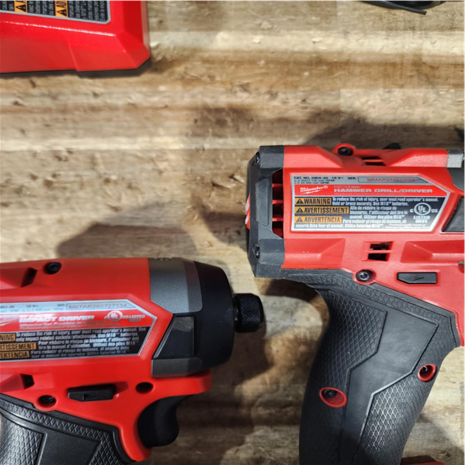Houston Location AS-IS Milwaukee FUEL 18V Lithium-Ion Brushless Cordless Hammer Drill and Impact Driver Combo Kit