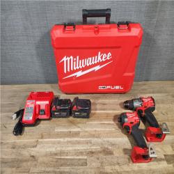 HOUSTON LOCATION - AS-IS Milwaukee  FUEL 18V Lithium-Ion Brushless Cordless Hammer Drill and Impact Driver Combo Kit