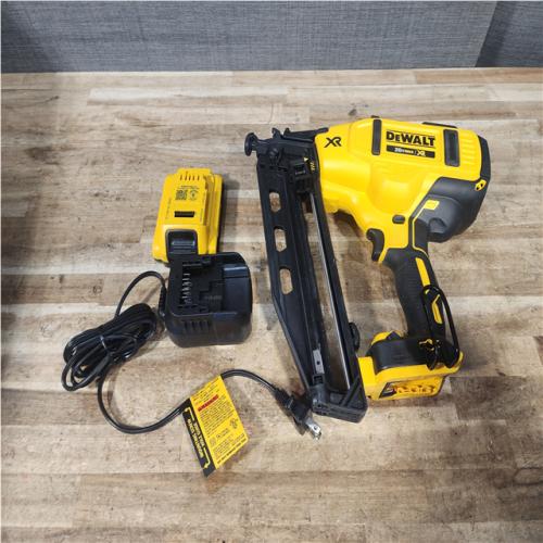 Houston Location AS-IS DEWALT 20V MAX XR 16-Gauge Electric Cordless Angled Finishing Nailer Kit