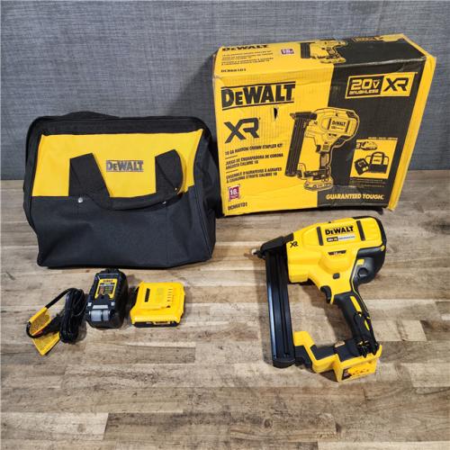 HOUSTON LOCATION - AS-IS DeWALT DCN681D1 20V MAX 18ga Cordless Brushless Narrow Crown Stapler Kit w/ BATTERY & CHARGER