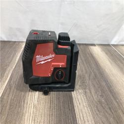 AS-IS Milwaukee Green 100 ft. Cross Line and Plumb Points Rechargeable Laser Level with REDLITHIUM Lithium-Ion