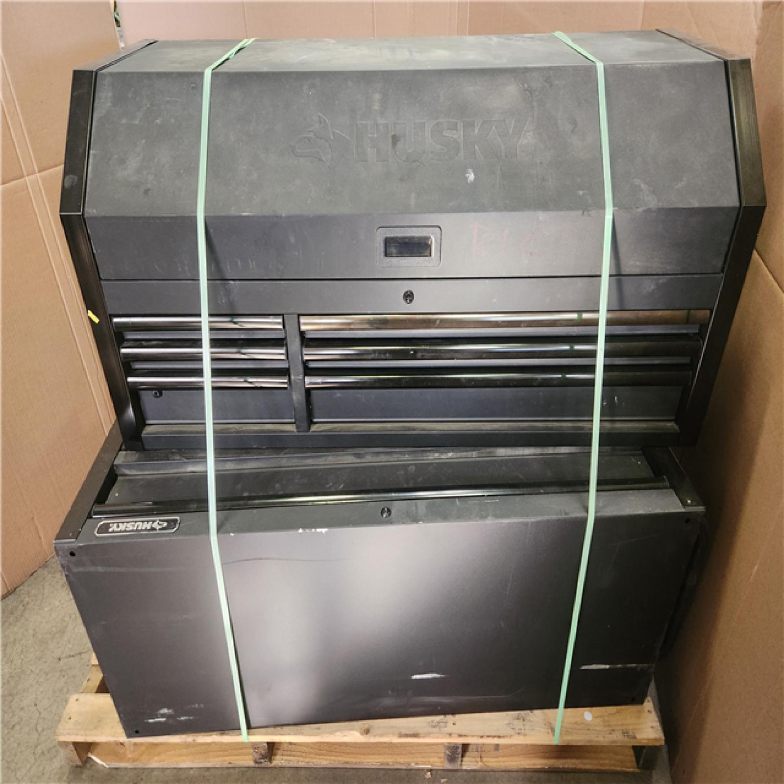 Phoenix AS-IS Husky Tool Storage 52 in. W x 20 in. D Heavy Duty Rolling Tool Chest Combo in Matte Black