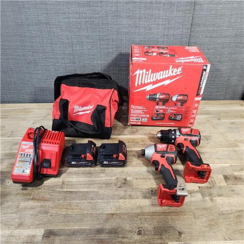 HOUSTON LOCATION - AS-IS Milwaukee 18V Cordless Brushed 2 Tool Drill/Driver and Impact Driver Kit