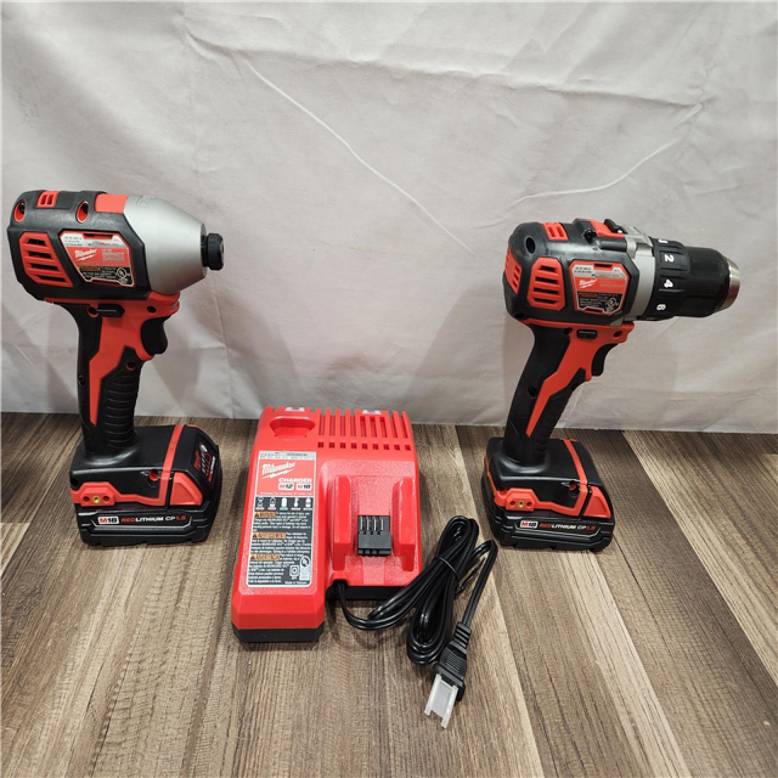 AS-IS- Milwaukee 18V Cordless Brushed 2-Tool Drill/Driver and Impact Driver Kit