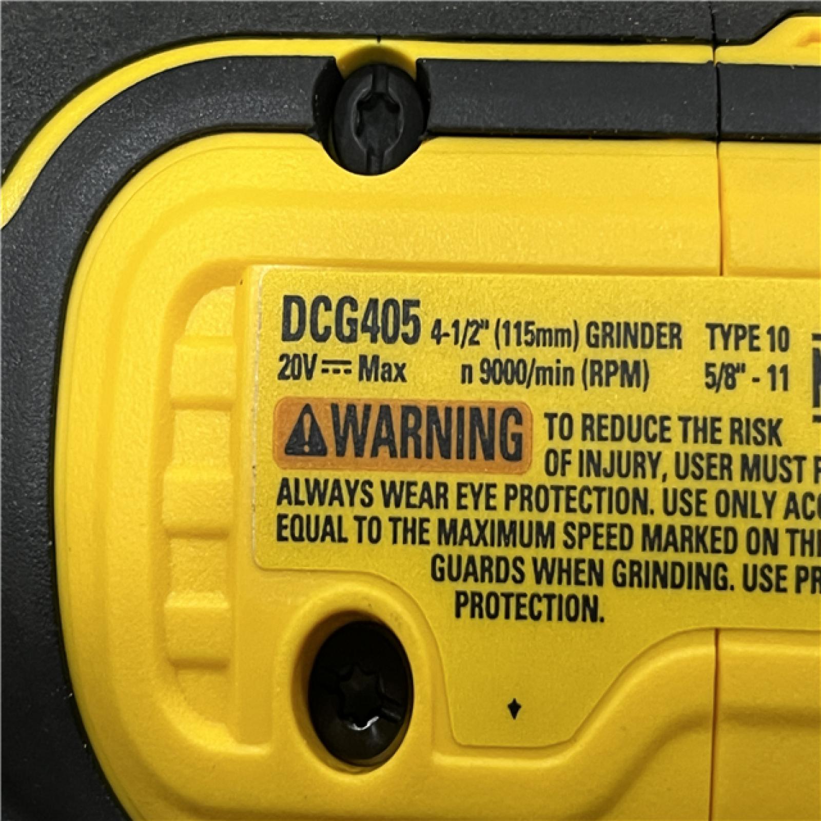 AS-IS DEWALT 20V MAX XR Cordless Brushless 4.5 in. Slide Switch Small Angle Grinder with Kickback Brake (Tool Only)