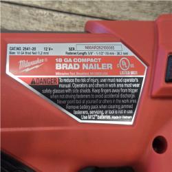 AS-IS Milwaukee FUEL 12-Volt Lithium-Ion Brushless Cordless 18-Gauge 1-1/2 in. Compact Brad Nailer (Tool Only)