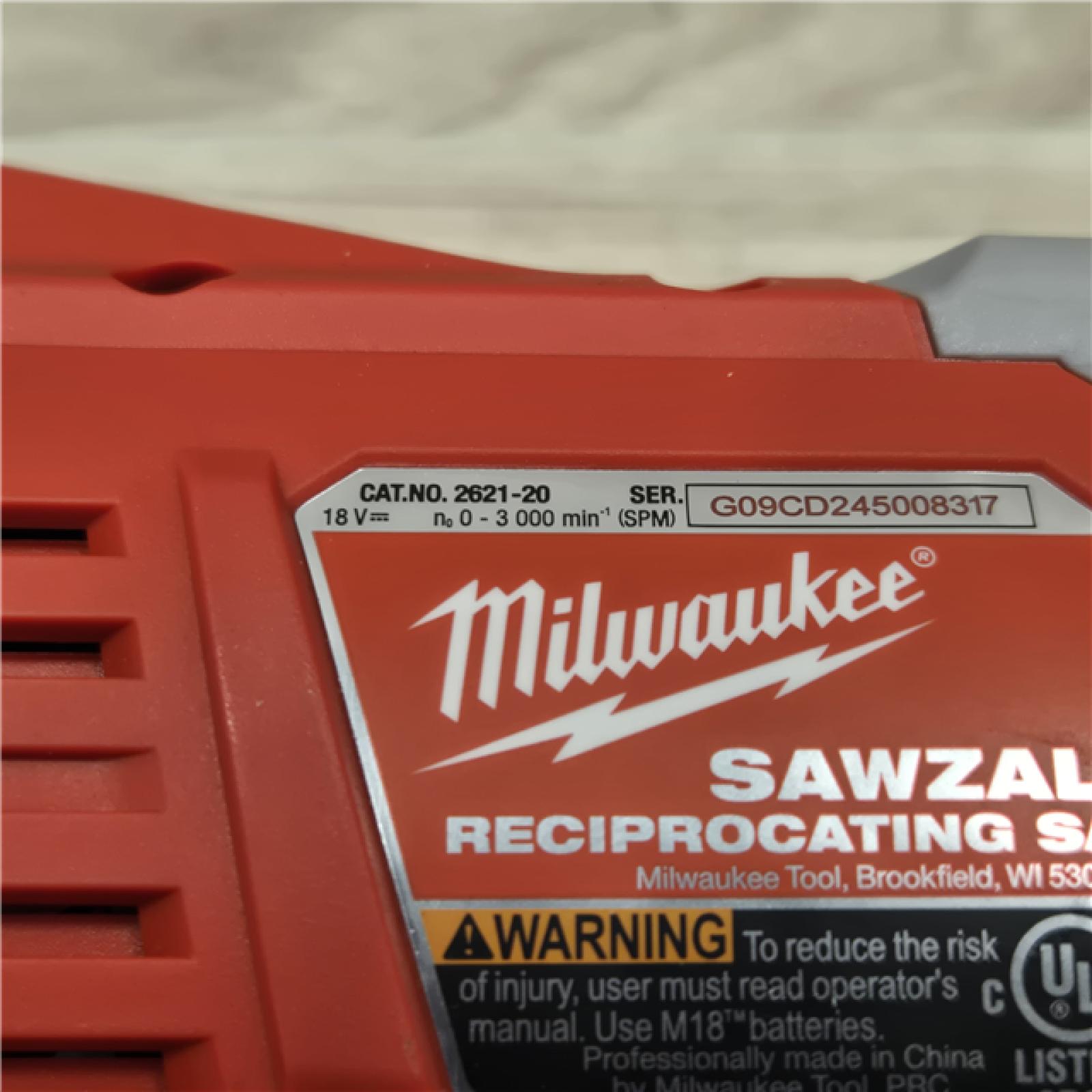 AS-IS Milwaukee  M18 SAWZALL Cordless Reciprocating Saw (Tool Only)