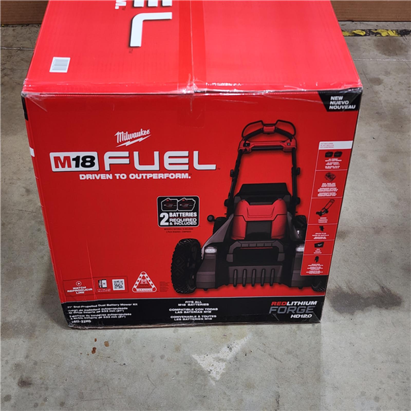 HOUSTON LOCATION - AS-IS (NEW) Milwaukee M18 FUEL Brushless Cordless 21 in. Walk Behind Dual Battery Self-Propelled Mower Kit