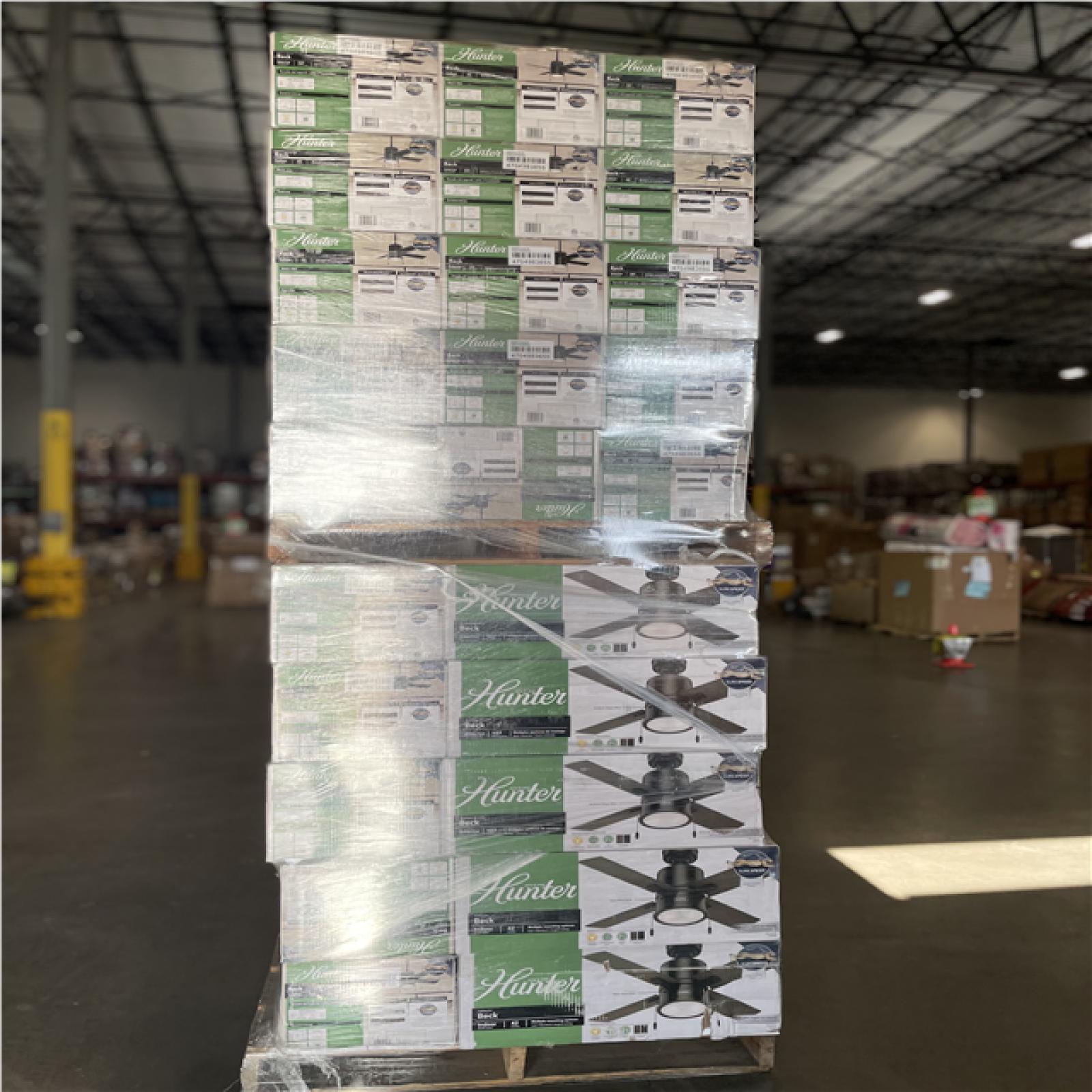 DALLAS LOCATION - Hunter Beck 42 in. LED Indoor Matte Black Ceiling Fan with Light PALLET-(60 UNITS)
